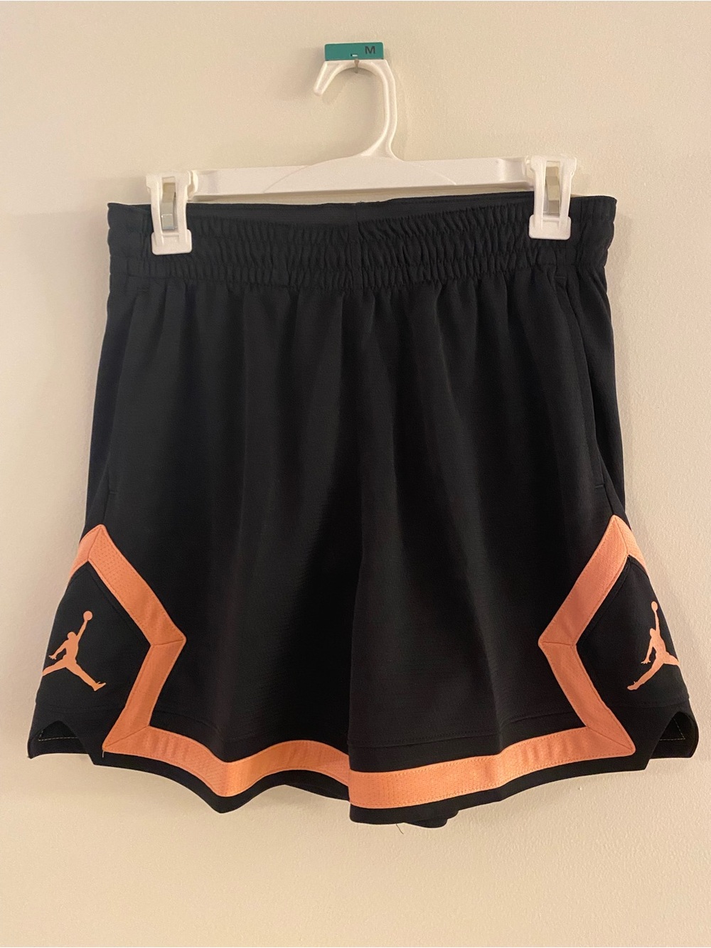 Jordan Women’s Black Athletic Dri-fit Shorts with Peach Trim